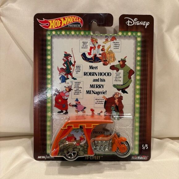 Disney Robin Hood & His Merry MENagerie Hot Wheels Real Riders Die Cast Car NWT - Picture 1 of 7